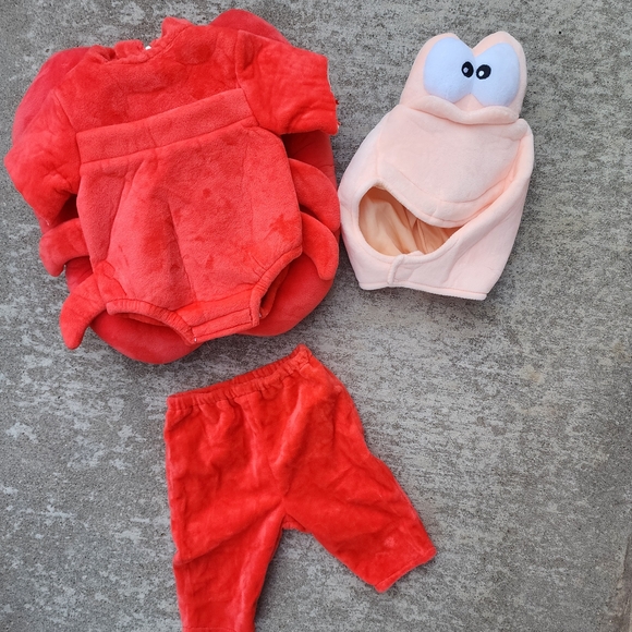 Disney The Little Mermaid‎ Plush Sebastian Crab Costume for Infants, Sz 0-3m - Picture 8 of 9